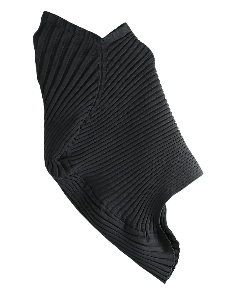 Issey Miyake pleated asymmetric skirt - Schwarz Schwarz
