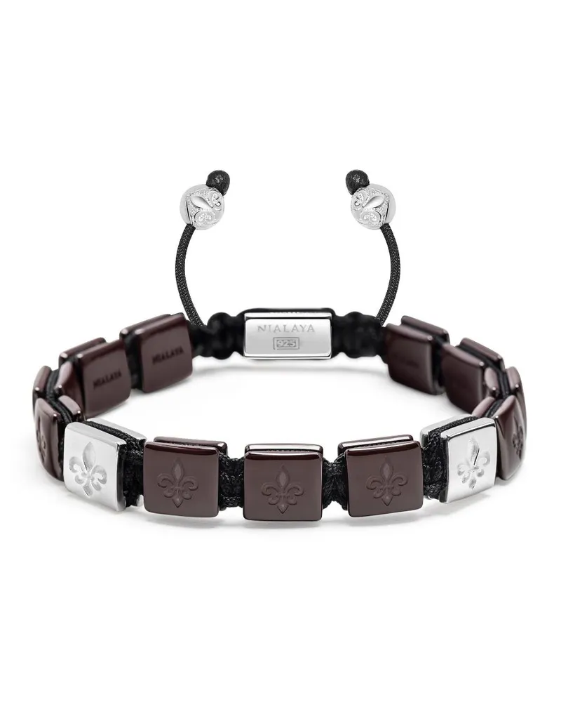 Nialaya Armband mit flachen Perlen - Rot Rot