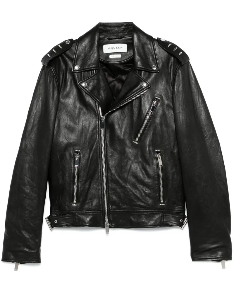 Alexander McQueen Klassische Lederjacke - Schwarz Schwarz