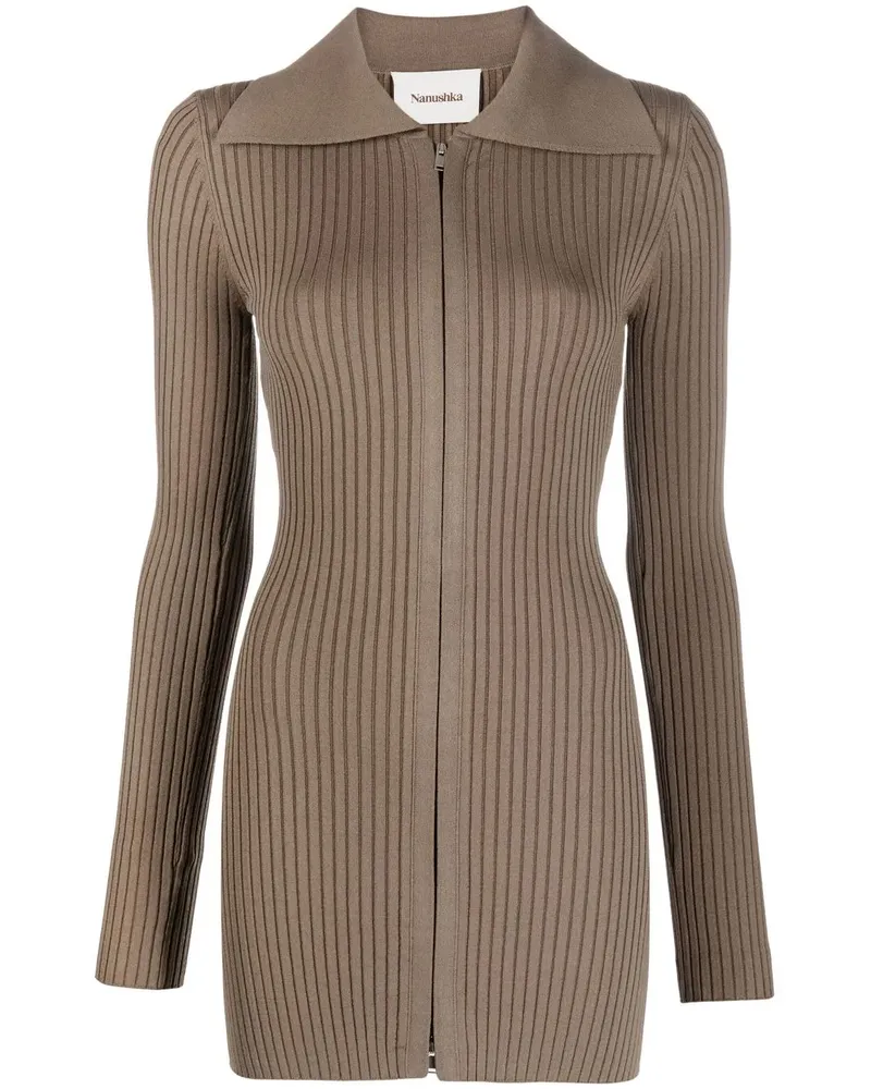 Nanushka Geripptes Strickoberteil - Grün Grün