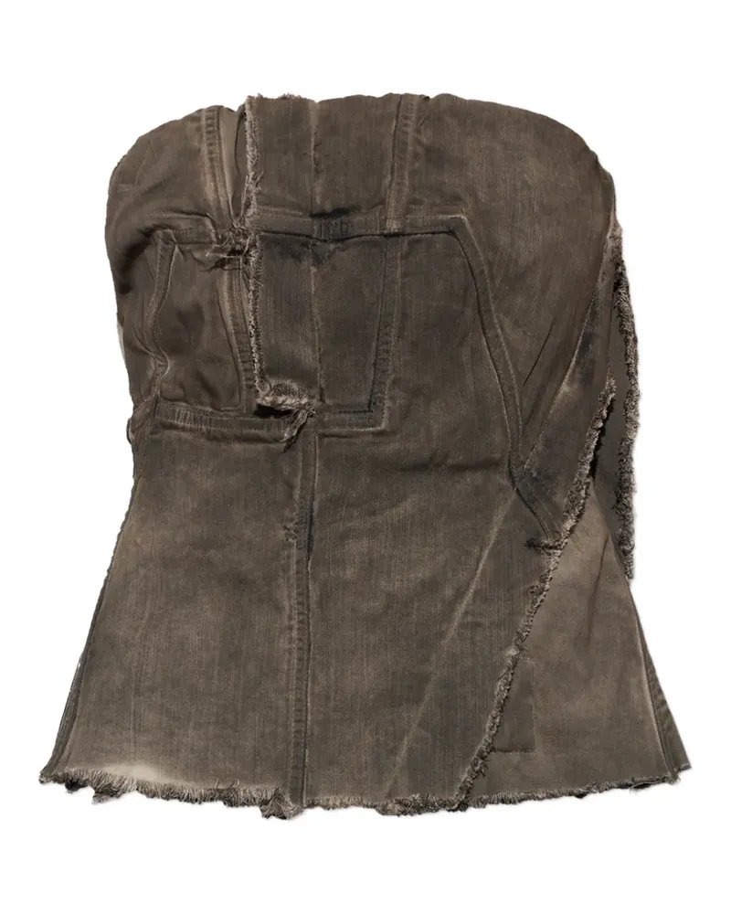 DRKSHDW by Rick Owens frayed-edge bandeau top - Grau Grau
