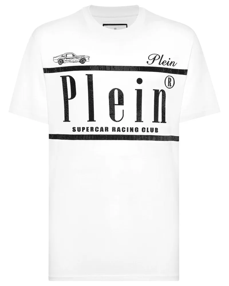 Philipp Plein Strass Racing Club T-Shirt - Weiß Weiß