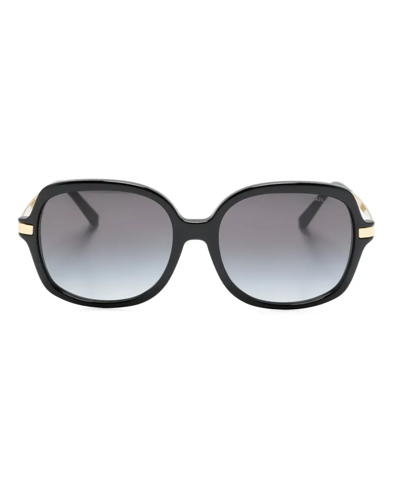Michael Kors Eckige Brille mit Logo-Gravur - Schwarz Schwarz