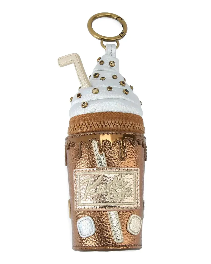 Kurt Geiger embellished coffee cup keyring - Braun Braun