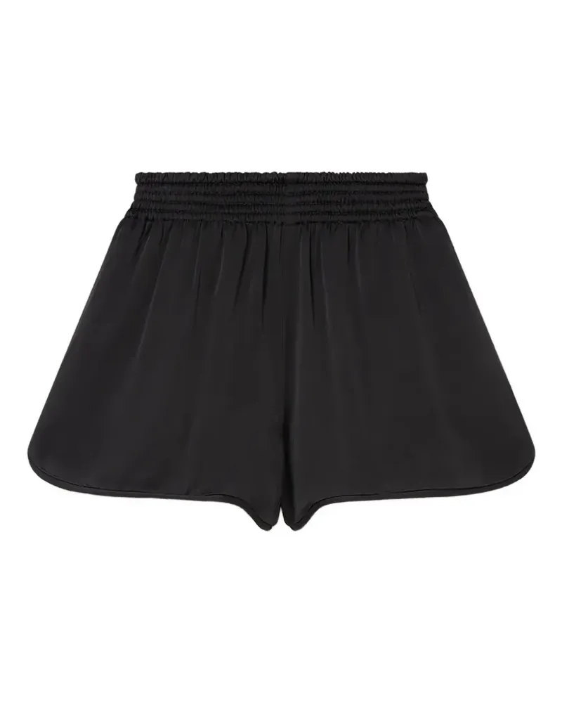Stella McCartney Geraffte Envers Satin-Shorts - Schwarz Schwarz