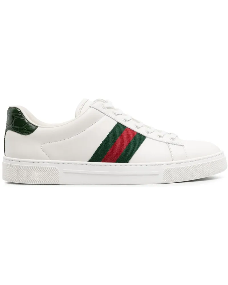 Gucci Ace Sneakers mit Webstreifen Weiß