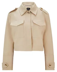 HUGO BOSS Cropped-Jacke mit Pattentaschen Nude