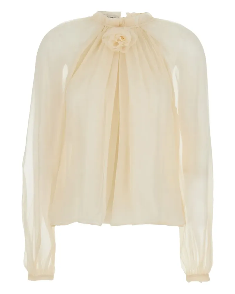 Alberta Ferretti Bluse mit Blumenmuster - Nude Nude
