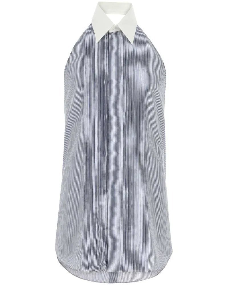Fendi Ärmelloses Hemd mit Falten - Blau Blau