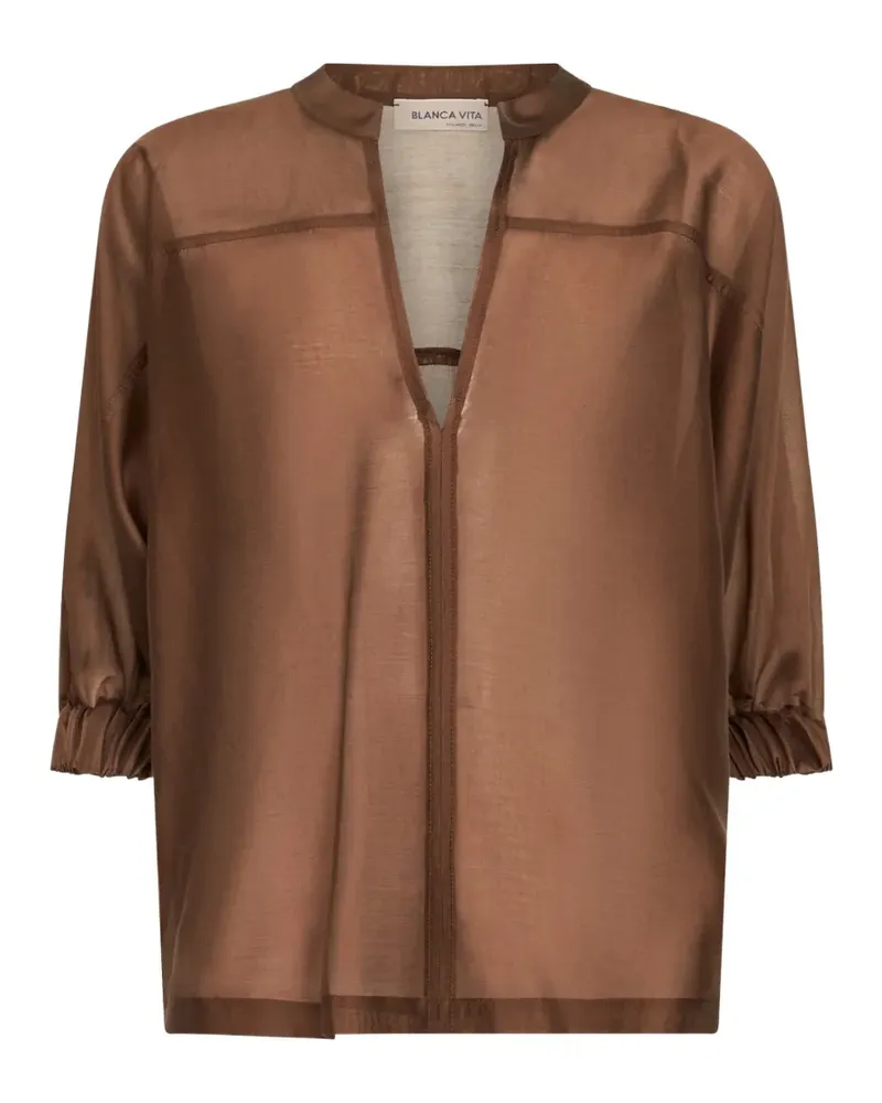 Blanca V-neck kimono blouse - Braun Braun