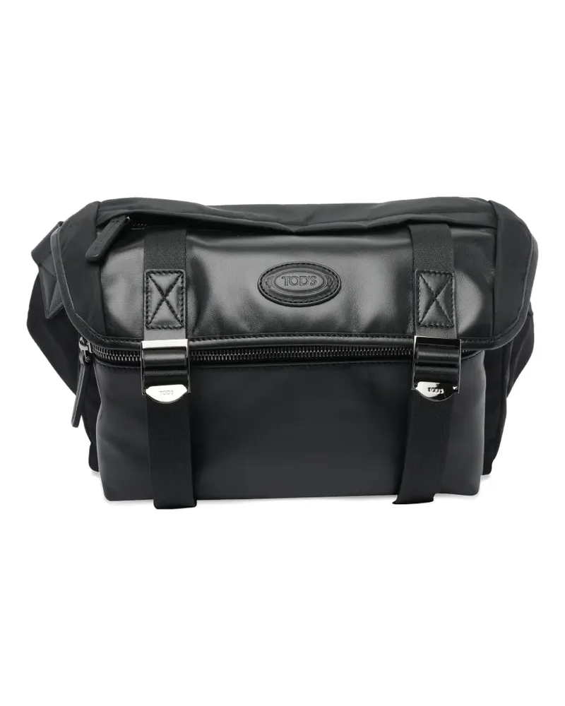 TOD'S Schultertasche mit Logo-Patch - Schwarz Schwarz