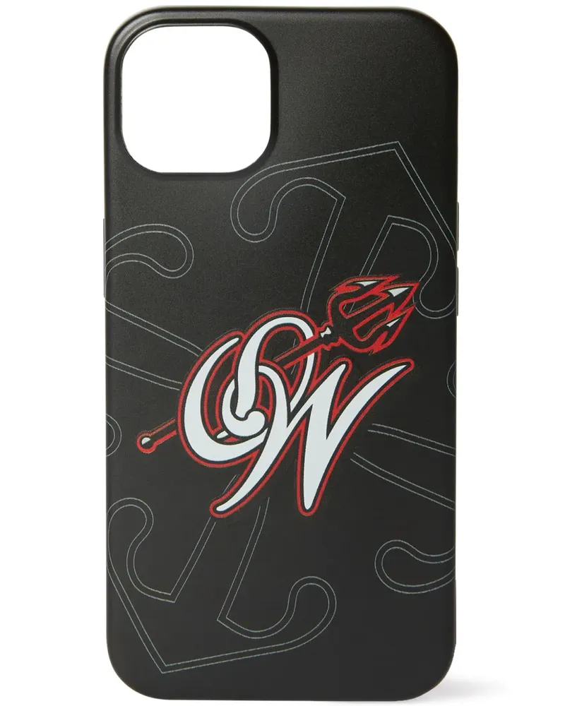 OFF-WHITE x AC Milan iPhone-Hülle mit Logo-Print - Schwarz Schwarz