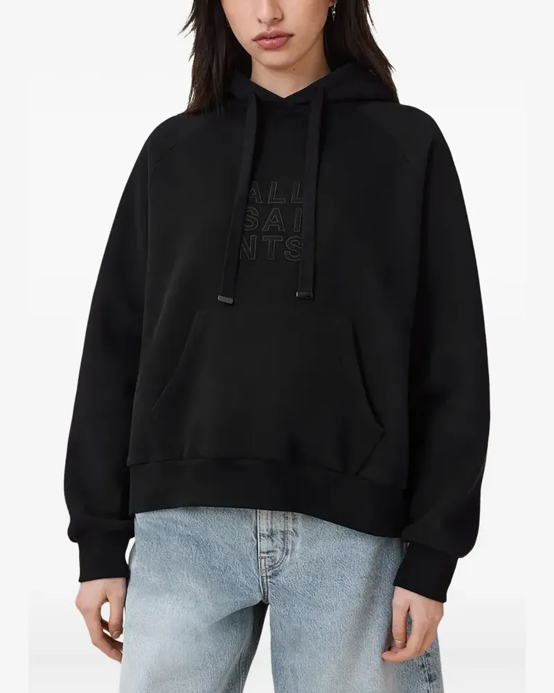 AllSaints Hoodie mit Logo-Stickerei - Schwarz Schwarz