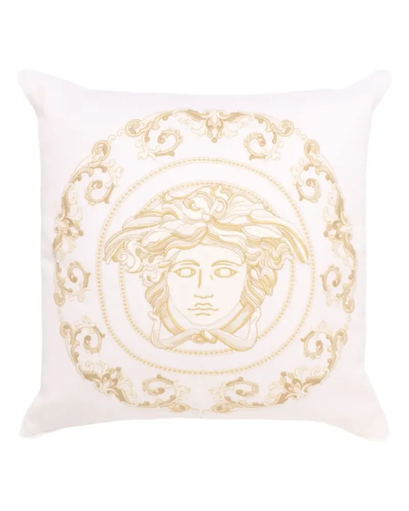 Versace Medusa '95 Kissen mit Barockstickerei - Weiß Weiß