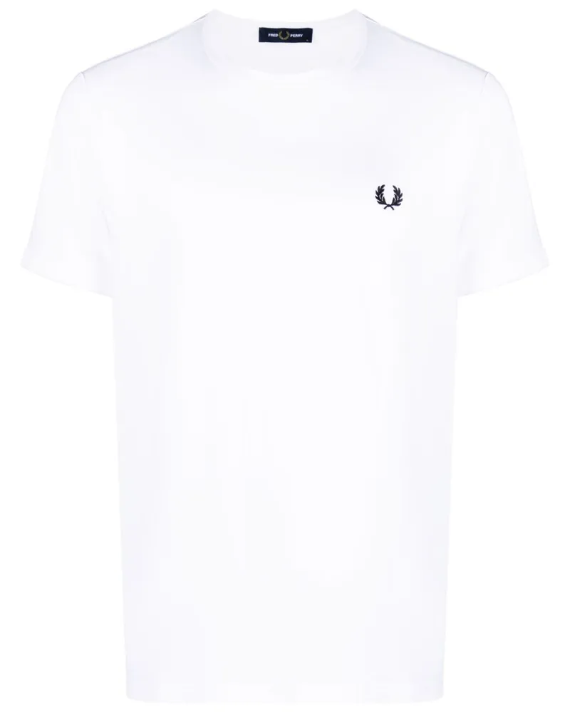 Fred Perry T-Shirt mit Logo-Stickerei - Weiß Weiß
