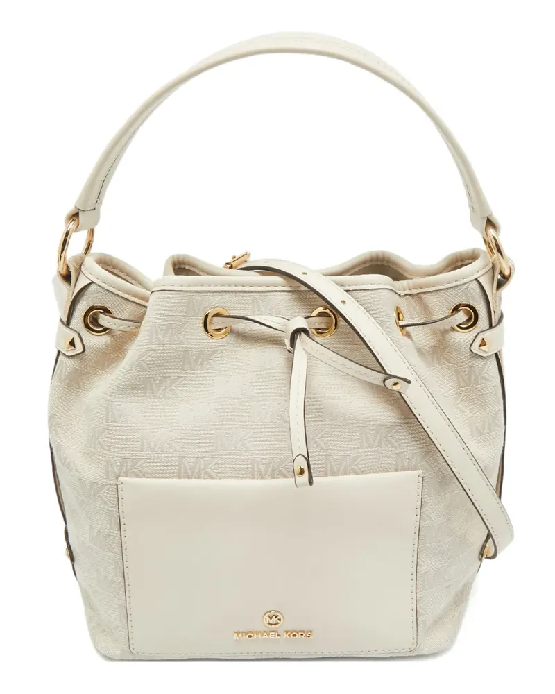 Michael Kors Mittelgroße Maeve Beuteltasche mit Logo-Jacquard - Nude Nude