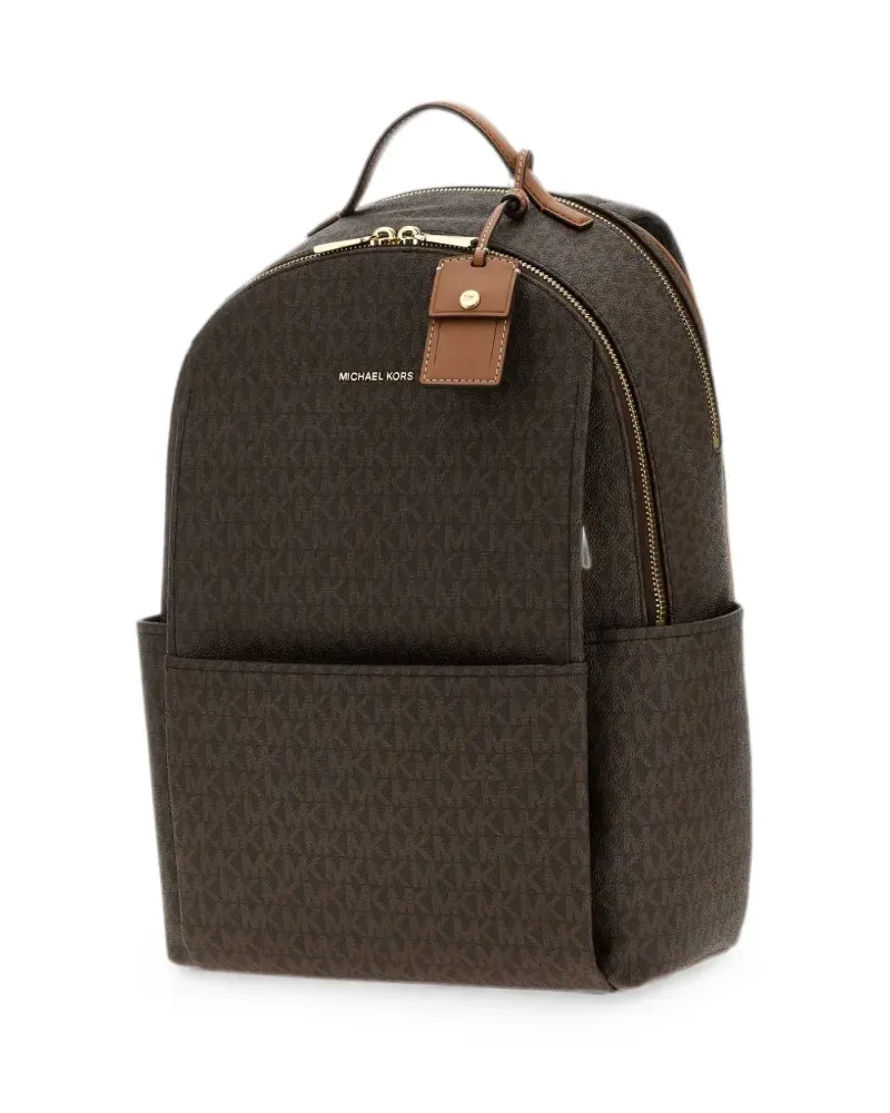 Michael Kors large Sable logo-print backpack - Braun Braun