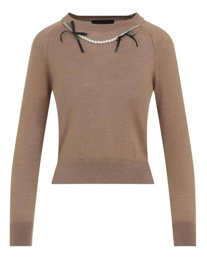 Simone Rocha Pullover mit Perlenschleife - Nude Nude