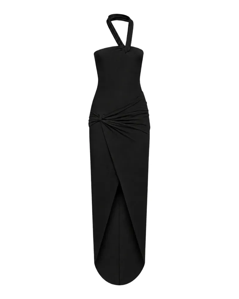 Amen Drapiertes Kleid mit Neckholder - Schwarz Schwarz