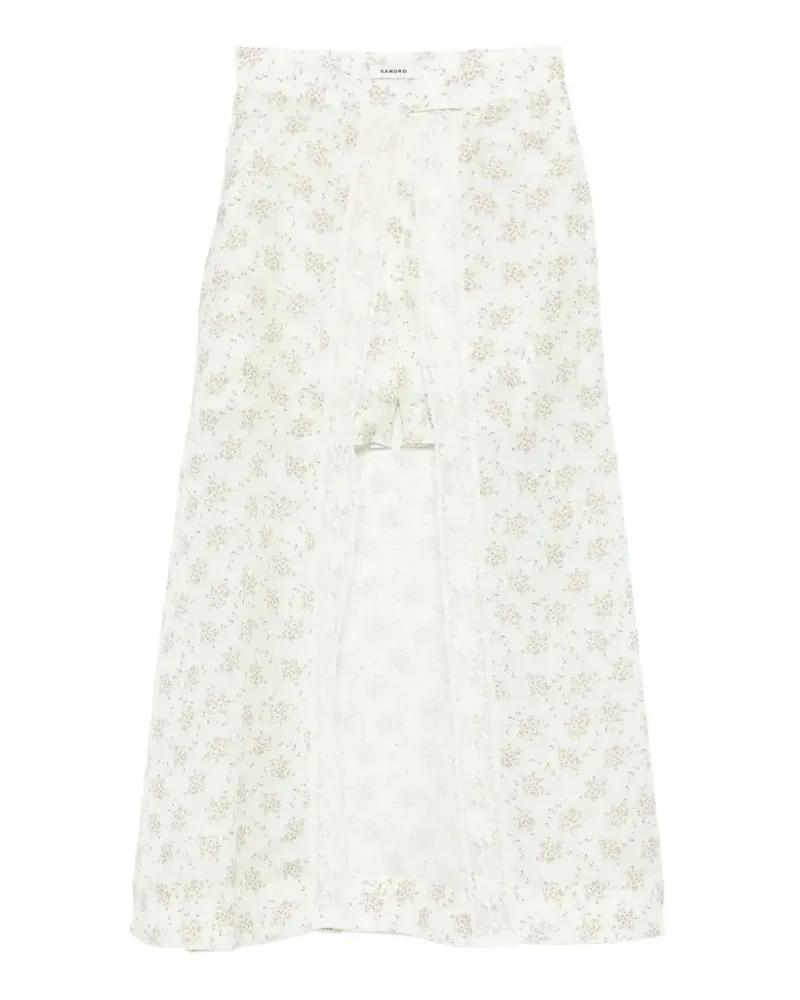 Sandro Shorts aus floraler Spitze - Grün Grün