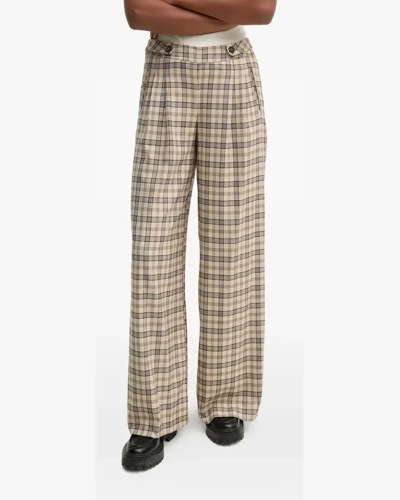 Hoss Intropia Karierte Hose mit Knöpfen - Nude Nude