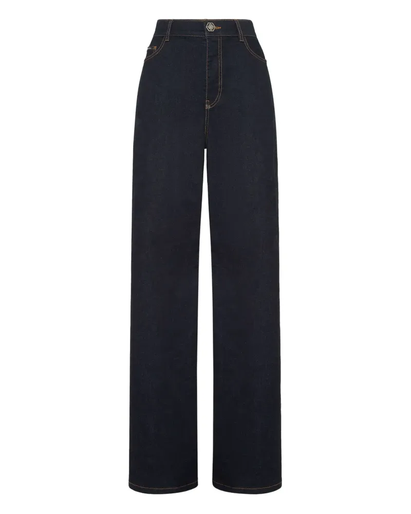 Philipp Plein Jeans mit Logo-Schild - Blau Blau