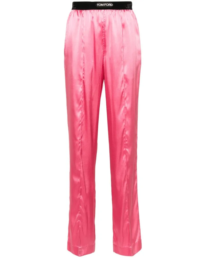 Tom Ford Seidenhose mit geradem Bein - Rosa Rosa
