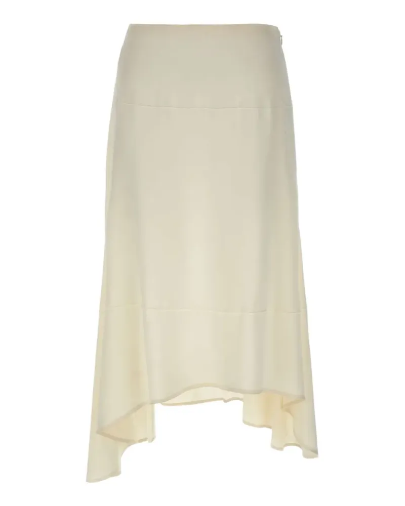 Victoria Beckham asymmetric crepe-satin midi skirt - Nude Nude