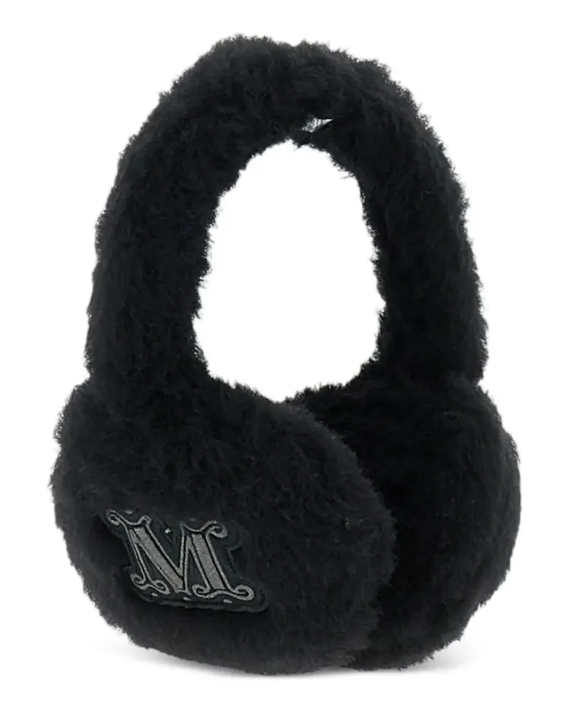 Max Mara Ohrenschützer aus Plüsch - Schwarz Schwarz