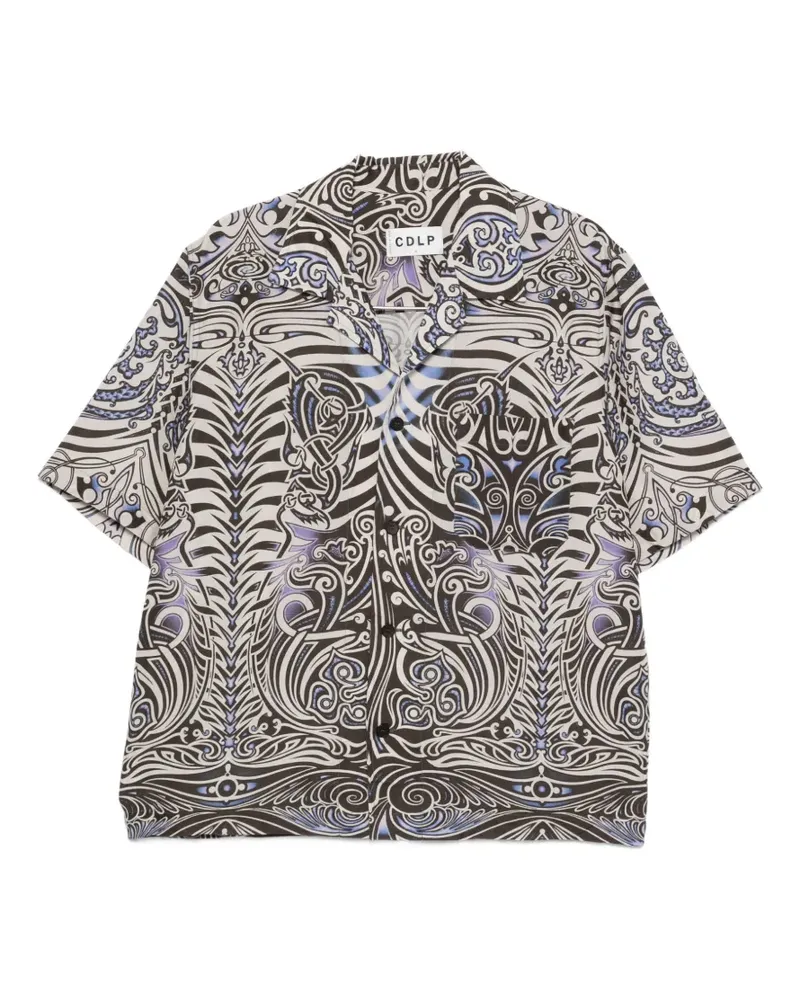 CDLP tribal-pattern camp-collar shirt - Nude Nude