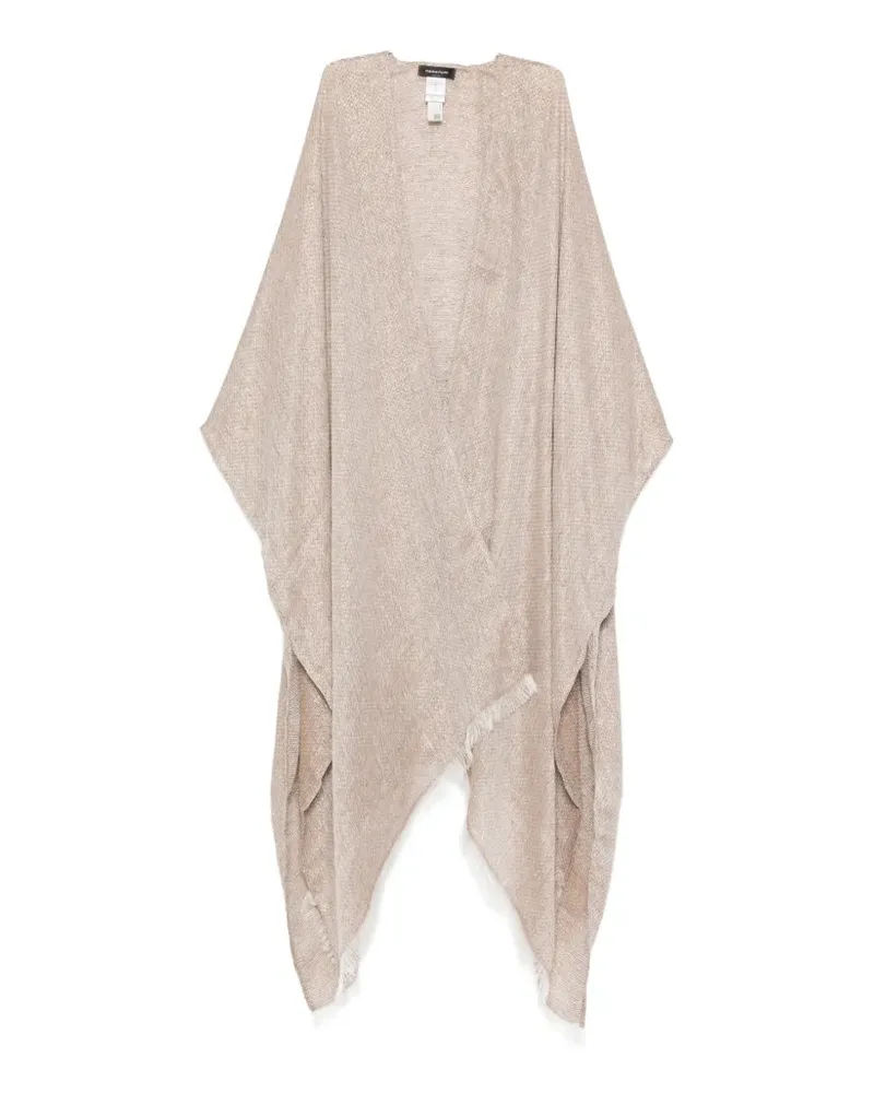 Fabiana Filippi frayed poncho - Braun Braun