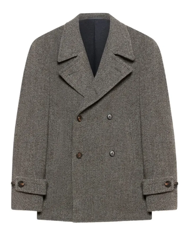 Caruso Doppelreihiger Mantel - Grau Grau