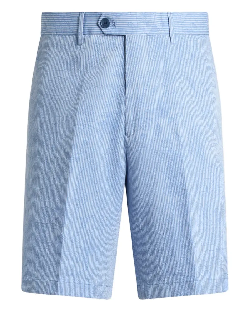 Etro Gestreifte Jacquard-Shorts - Blau Blau