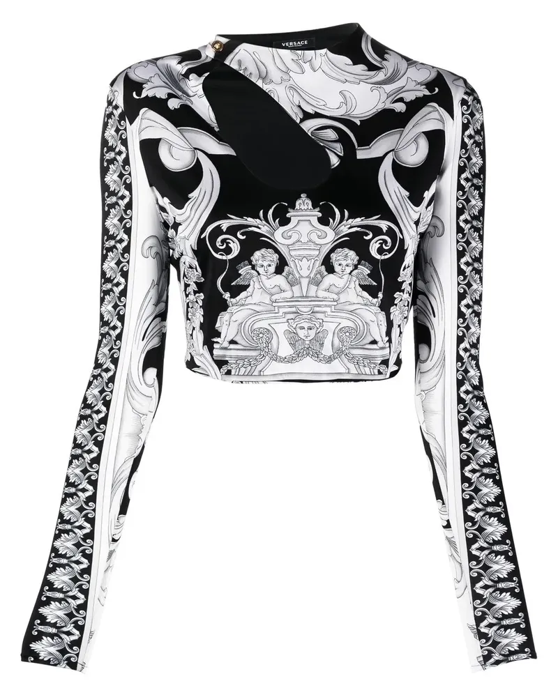 Versace Cropped-Oberteil mit Print - Schwarz Schwarz