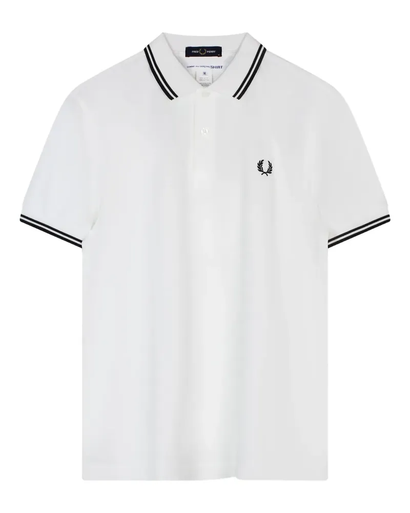 Comme des Garçons Poloshirt mit Streifendetail - Weiß Weiß
