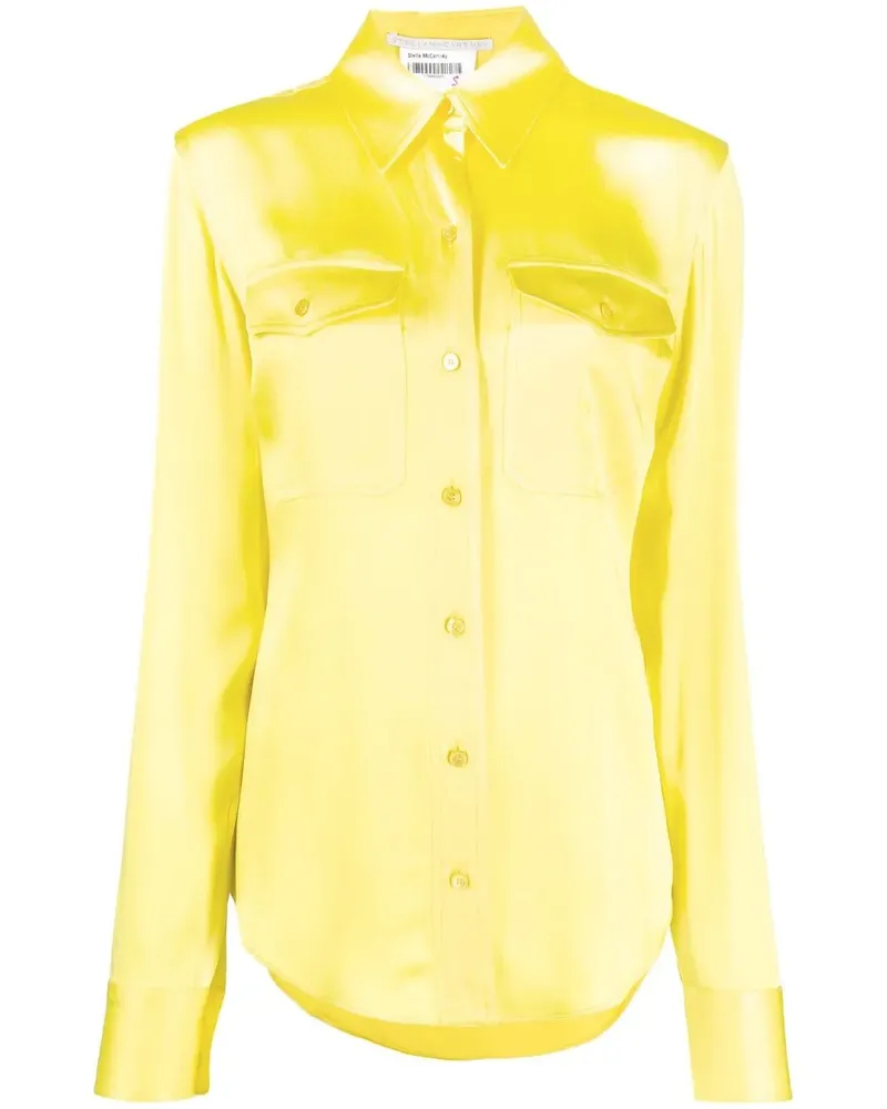 Stella McCartney Button-down-Hemd aus Satin - Gelb Gelb