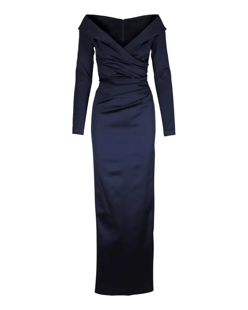 Talbot Runhof Roadtrip draped V-neck maxi dress - Blau Blau