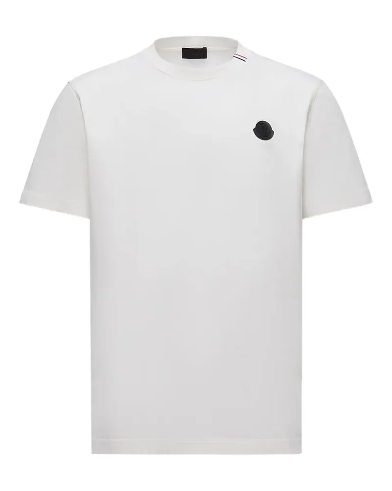 Moncler T-Shirt mit Logo-Patch - Weiß Weiß