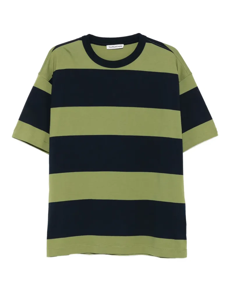 YMC Gestreiftes T-Shirt - Grün Grün