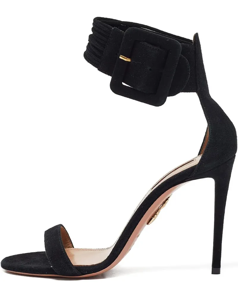 Aquazzura Wildledersandalen mit Schnalle 110mm - Schwarz Schwarz