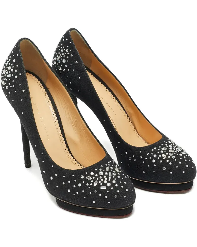 Charlotte Olympia crystal-embellished dotty platform pumps - Schwarz Schwarz