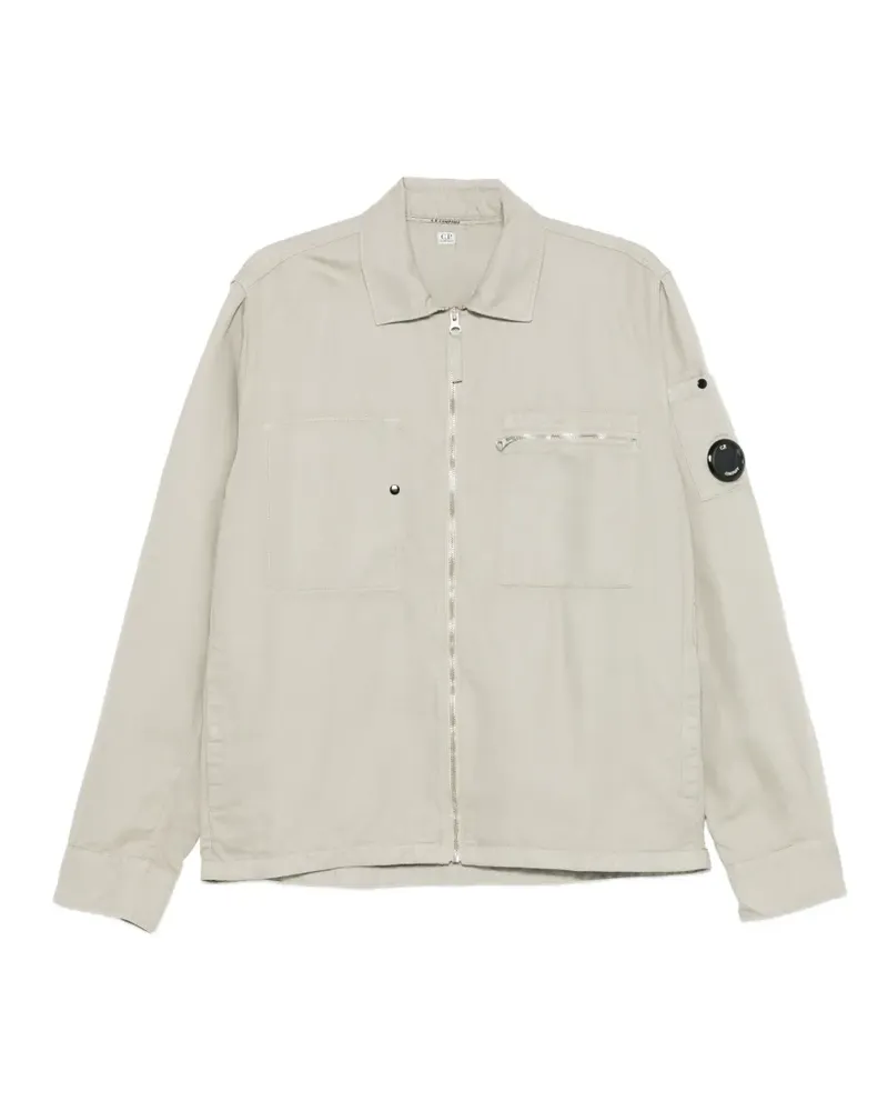 C.P. Company Lens-detail zip-up overshirt - Nude Nude