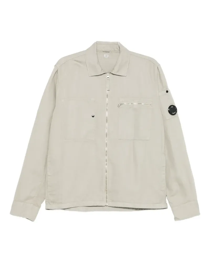 C.P. Company Lens-detail zip-up overshirt - Nude Nude