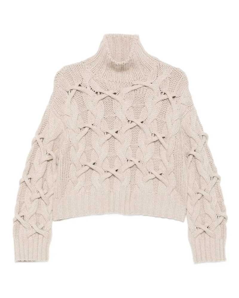 Brunello Cucinelli Kaschmirpullover mit Zopfmuster - Nude Nude