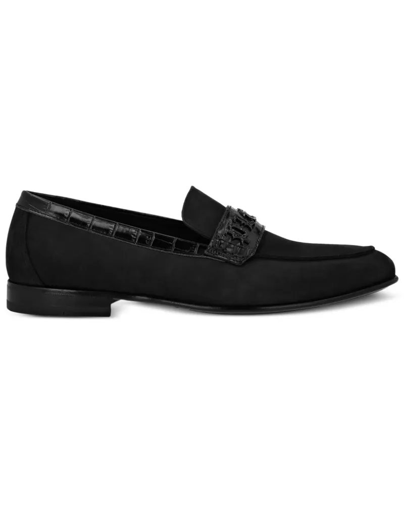 Philipp Plein Loafer mit Kroko-Effekt - Schwarz Schwarz