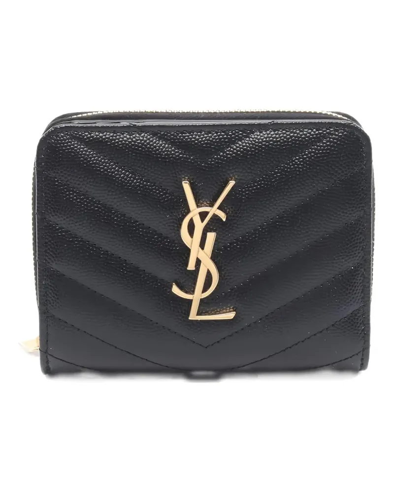Saint Laurent YSL bi-fold leather wallet - Schwarz Schwarz