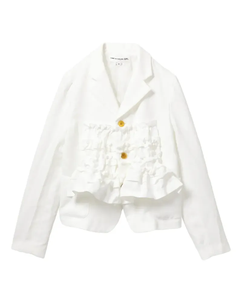 Comme des Garçons Jacke mit Rüschen - Weiß Weiß