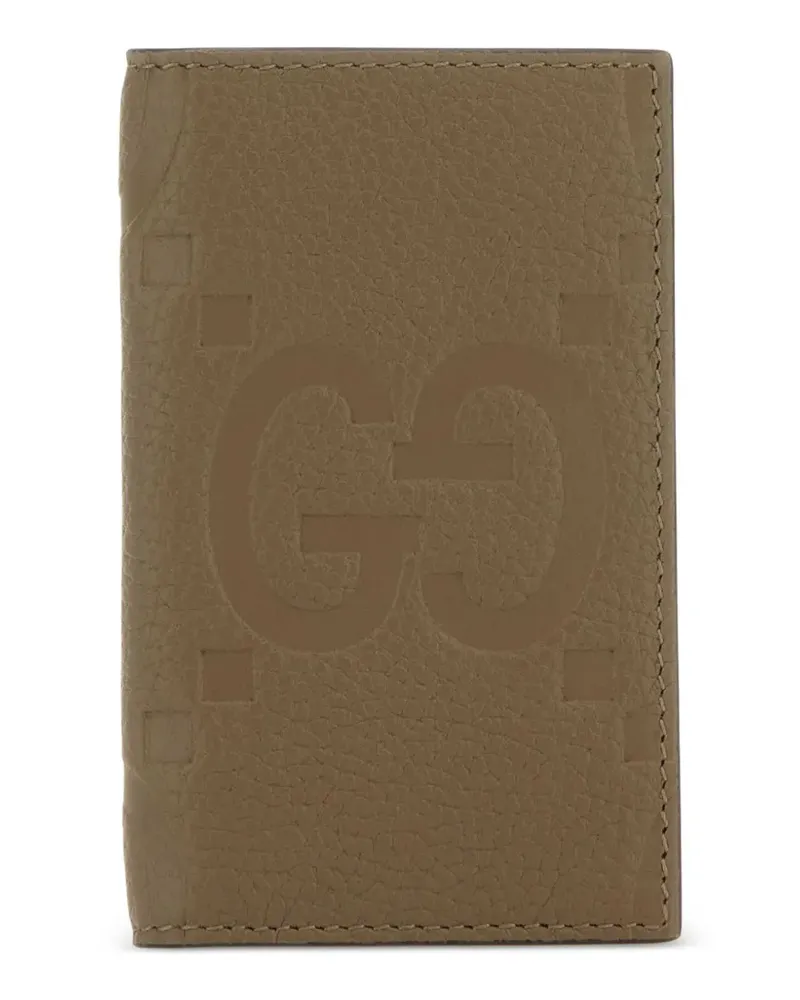 Gucci embossed leather card holder - Nude Nude