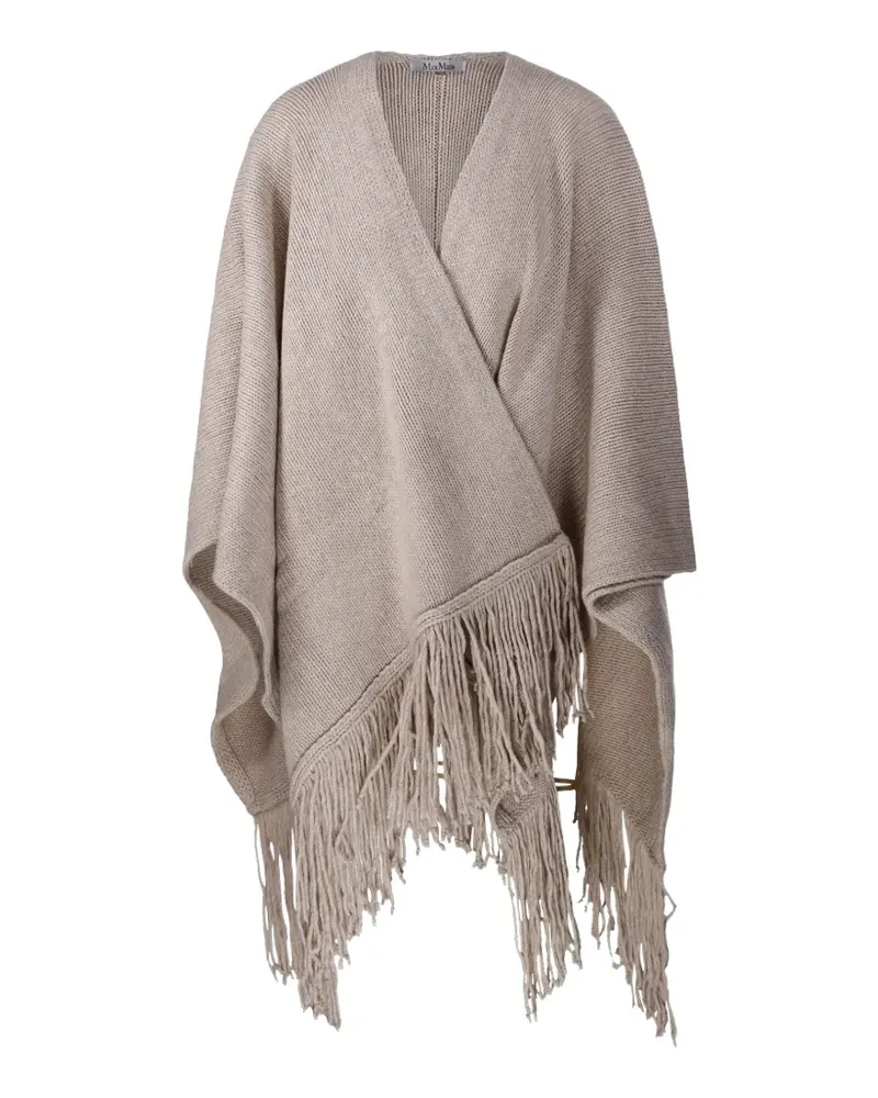 Max Mara Poncho mit Fransen - Nude Nude