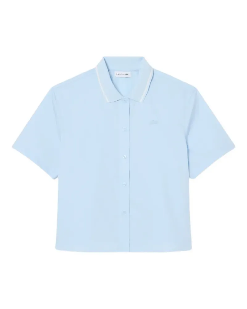 Lacoste petit piqué-effect oversized shirt - Blau Blau